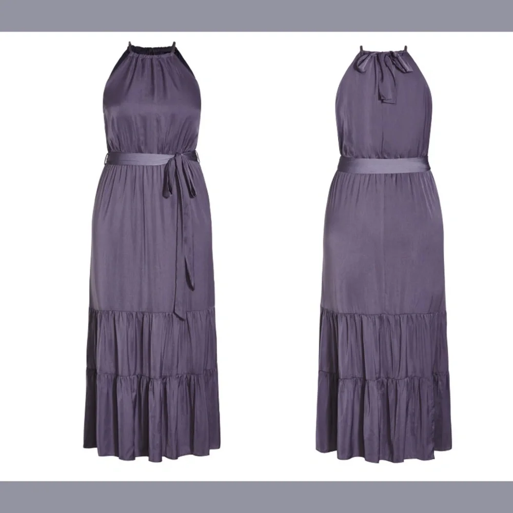 NWT $129 CITY CHIC‎ [ 18W M/18 ] Iconic Tiered Maxi Dress in Dusty lilac #S378 - Picture 2 of 12